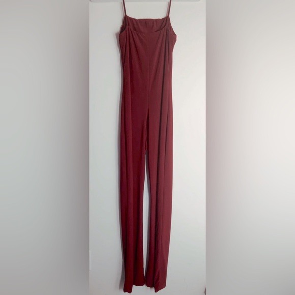 3/$20! Fashion Nova wide leg burgundy jumpsuit - Picture 2 of 6